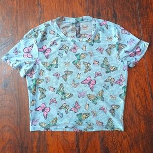 Butterfly Mesh 90s Y2K Crop Top